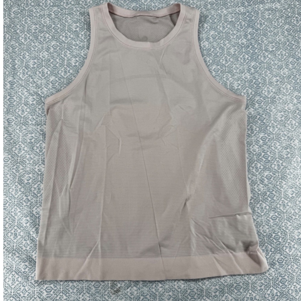 Lululemon Swiftly Tech High Neck Tank Top Pink Athletic Mesh Size 10/12